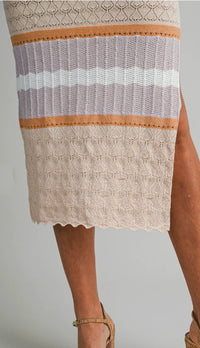 Pointelle Adjustable Spaghetti Strap Knit Dress