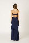 Belle of the Ball Ruffle Maxi Dress in Navy