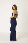 Belle of the Ball Ruffle Maxi Dress in Navy