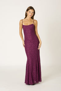 Plum Lace Maxi Dress