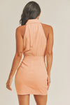 Stuck on You Button front Dress in apricot FINAL SALE