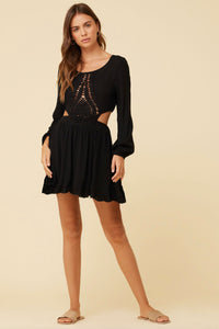 Indio Valley Cut Out Crochet Mini Dress FINAL SALE